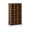 Sortierregal PRIMO WOOD, 800 x 420 x 1434 mm, 36 Fächer, Nussbaum