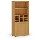 Sortierregal PRIMO WOOD mit Türen, 800 x 420 x 1781 mm, 9 Fächer, Buche