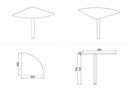 Spojovací stolík MIRELLI, 800 x 800 x 750 mm, biela/dub sonoma