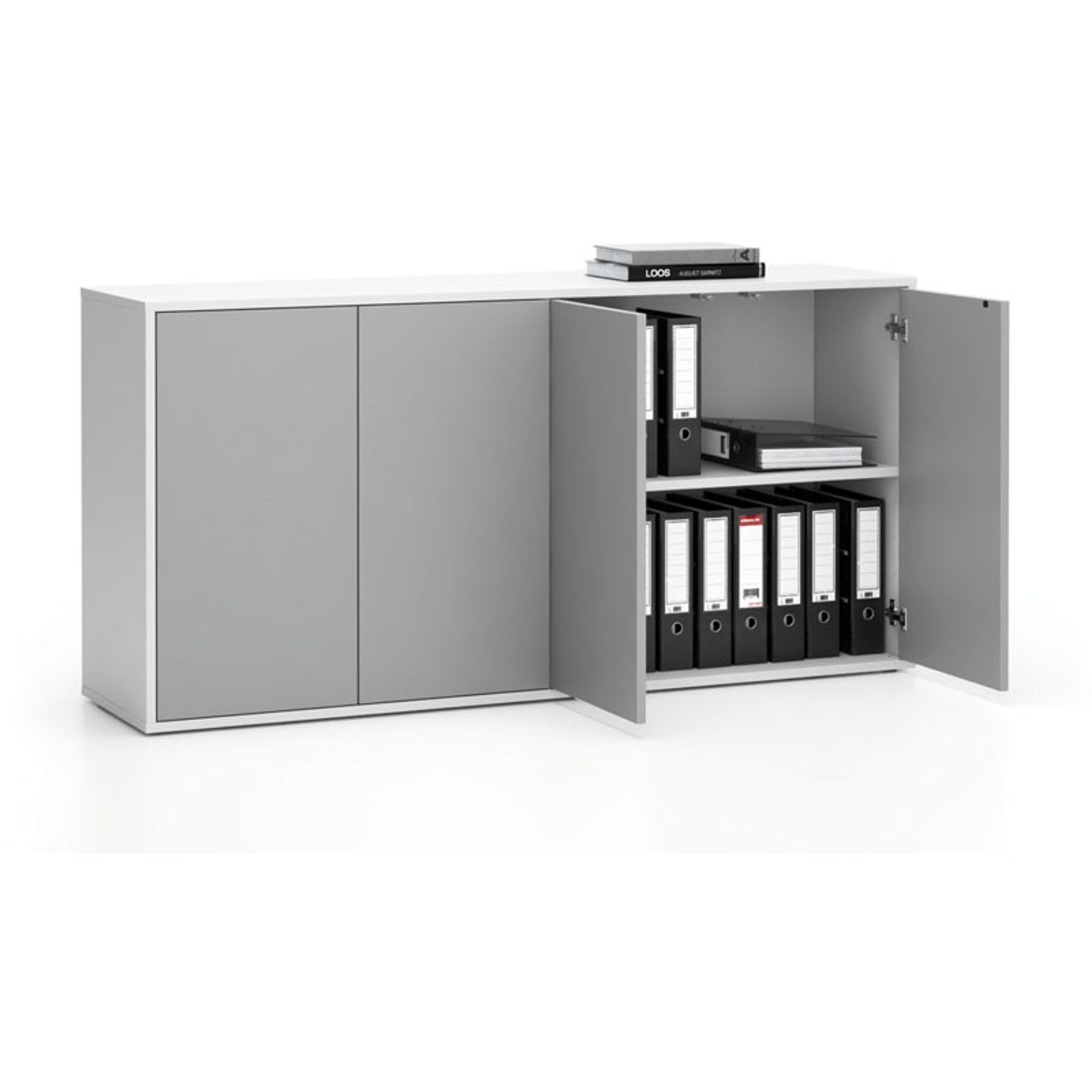 Büroschrank mit LAYERS Tür, lang, 1582 x 400 x 777 mm