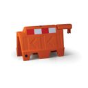 Stapelbare Absperrung aus Kunststoff, orange mit reflektierenden Elementen, Länge 910 mm