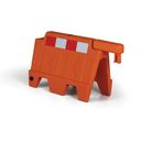 Stapelbare Absperrung aus Kunststoff, orange mit reflektierenden Elementen, Länge 910 mm