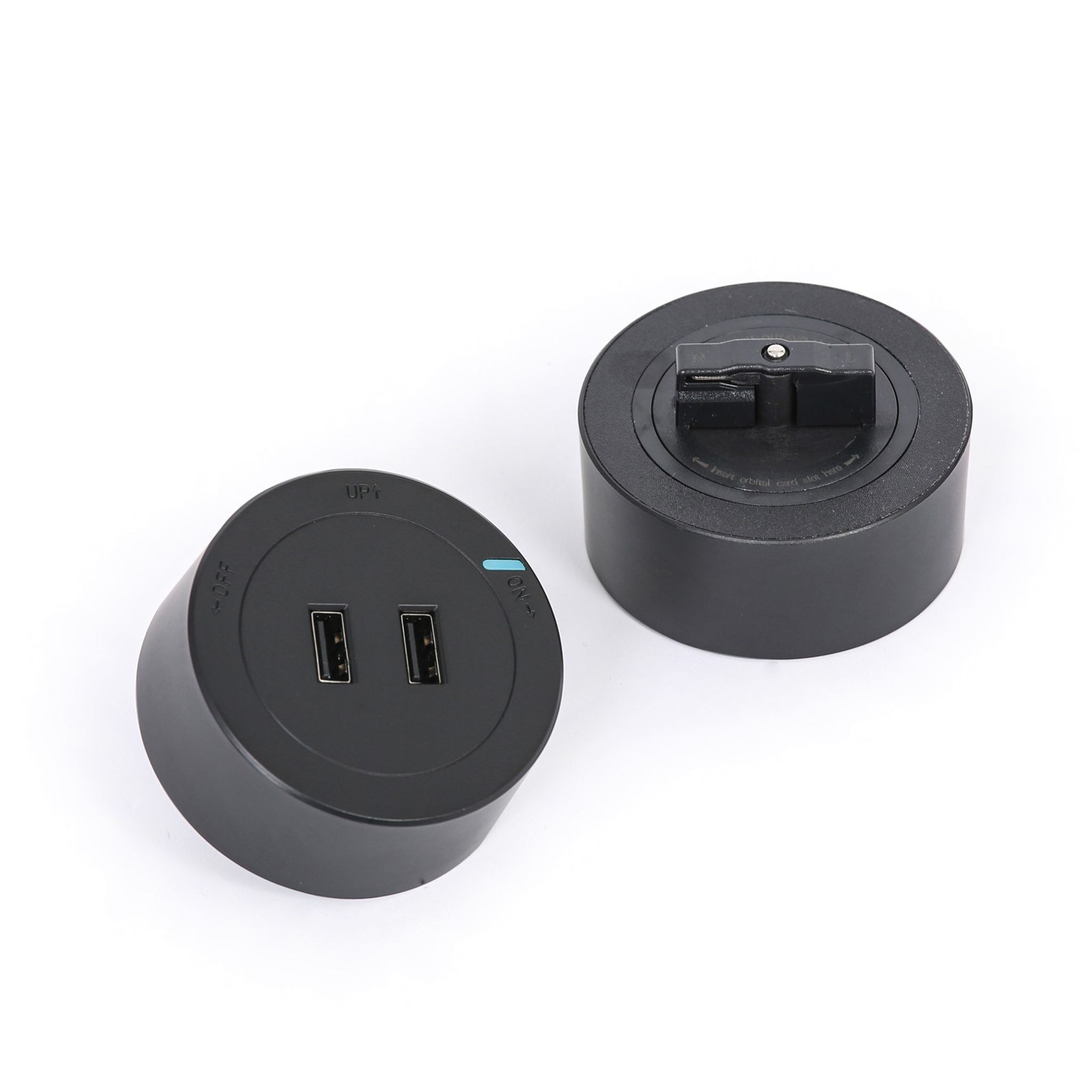 Steckdose 2x USB-A für Steckdosenleisten, schwarz