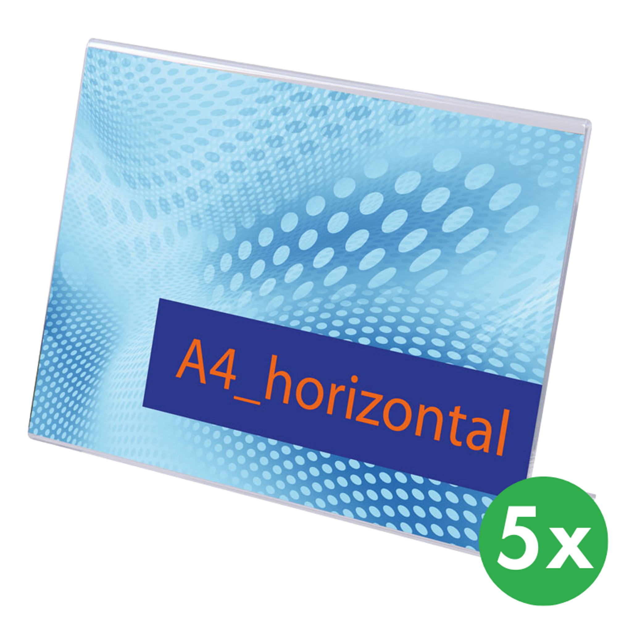 Stojak na menu na stół, typ L, A4 do szerokości, opakowanie 5 szt.