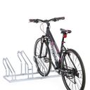 Stojak na rower na ziemi, dwie szerokości kół 55 i 80 mm, 4 miejsca