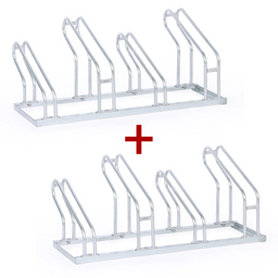 Stojan na jízdní kola 1+1 ZDARMA, dvě šířky kol 55 a 80 mm, 4 stání