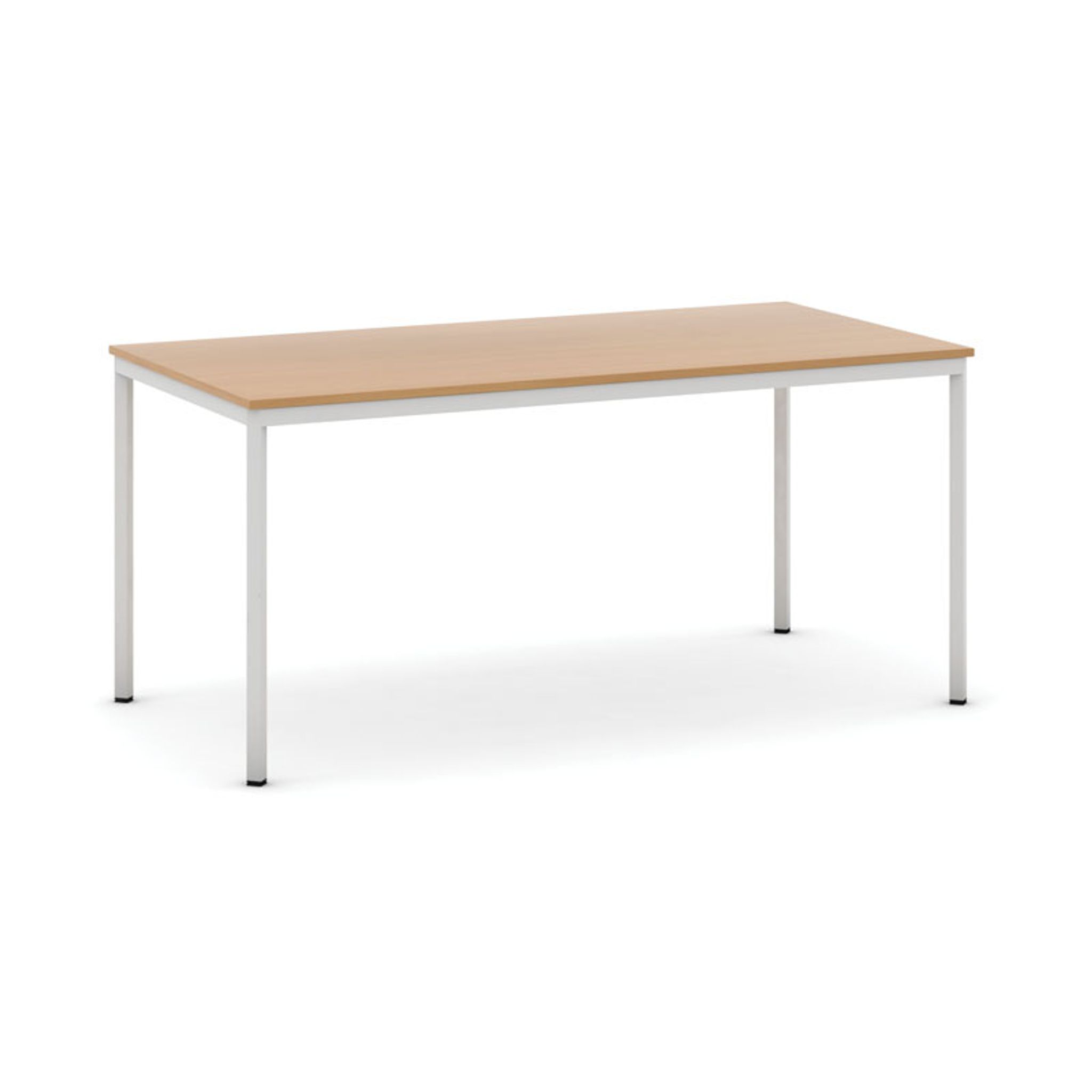 Stół do jadalni i stołówki, 1600 x 800 mm, szara konstrukcja, buk
