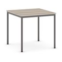 Stół do jadalni i stołówki, 800 x 800 mm, ciemnoszara konstrukcja, dąb naturalny