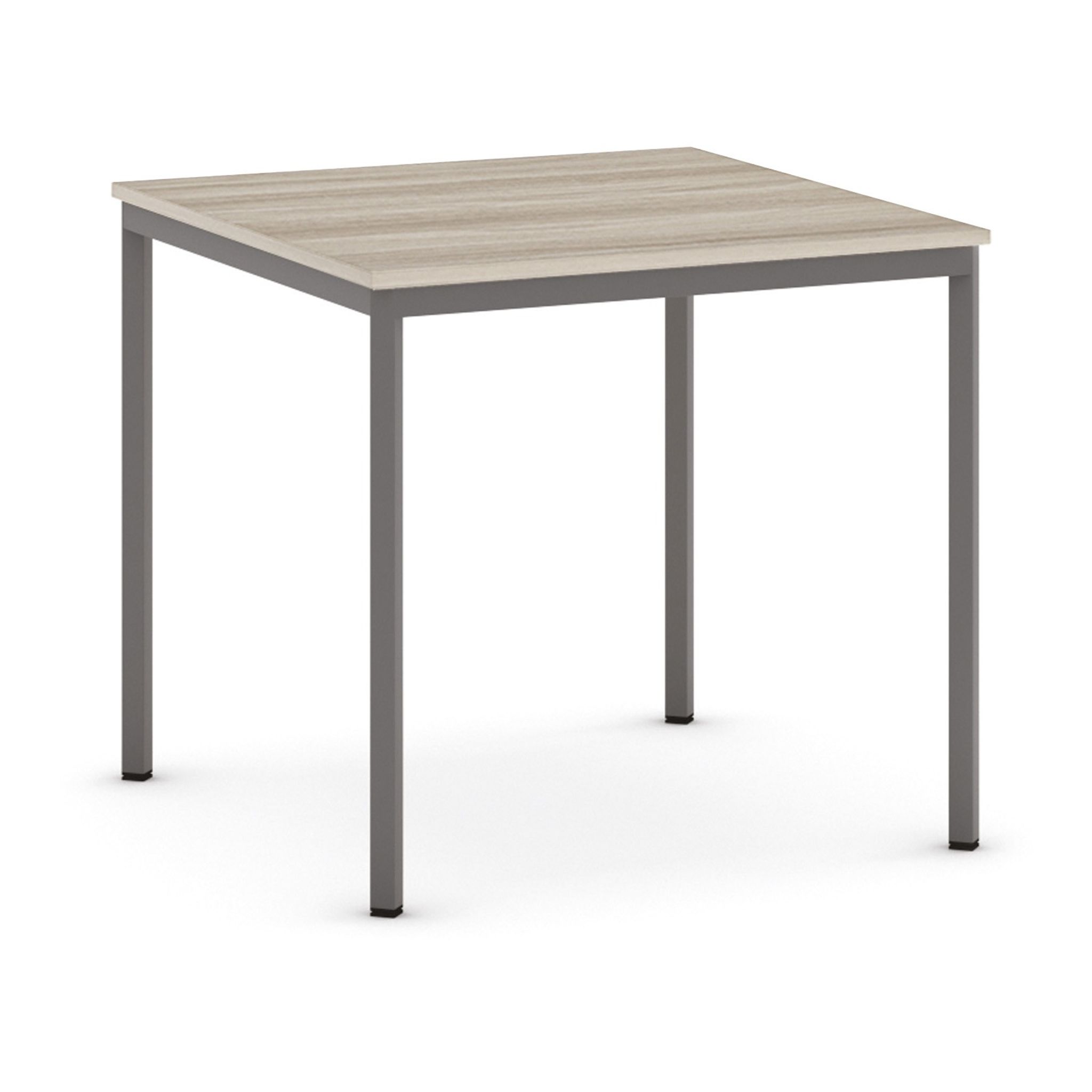 Stół do jadalni i stołówki, 800 x 800 mm, ciemnoszara konstrukcja, dąb naturalny