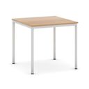 Stół do jadalni i stołówki, 800 x 800 mm, szara konstrukcja, buk