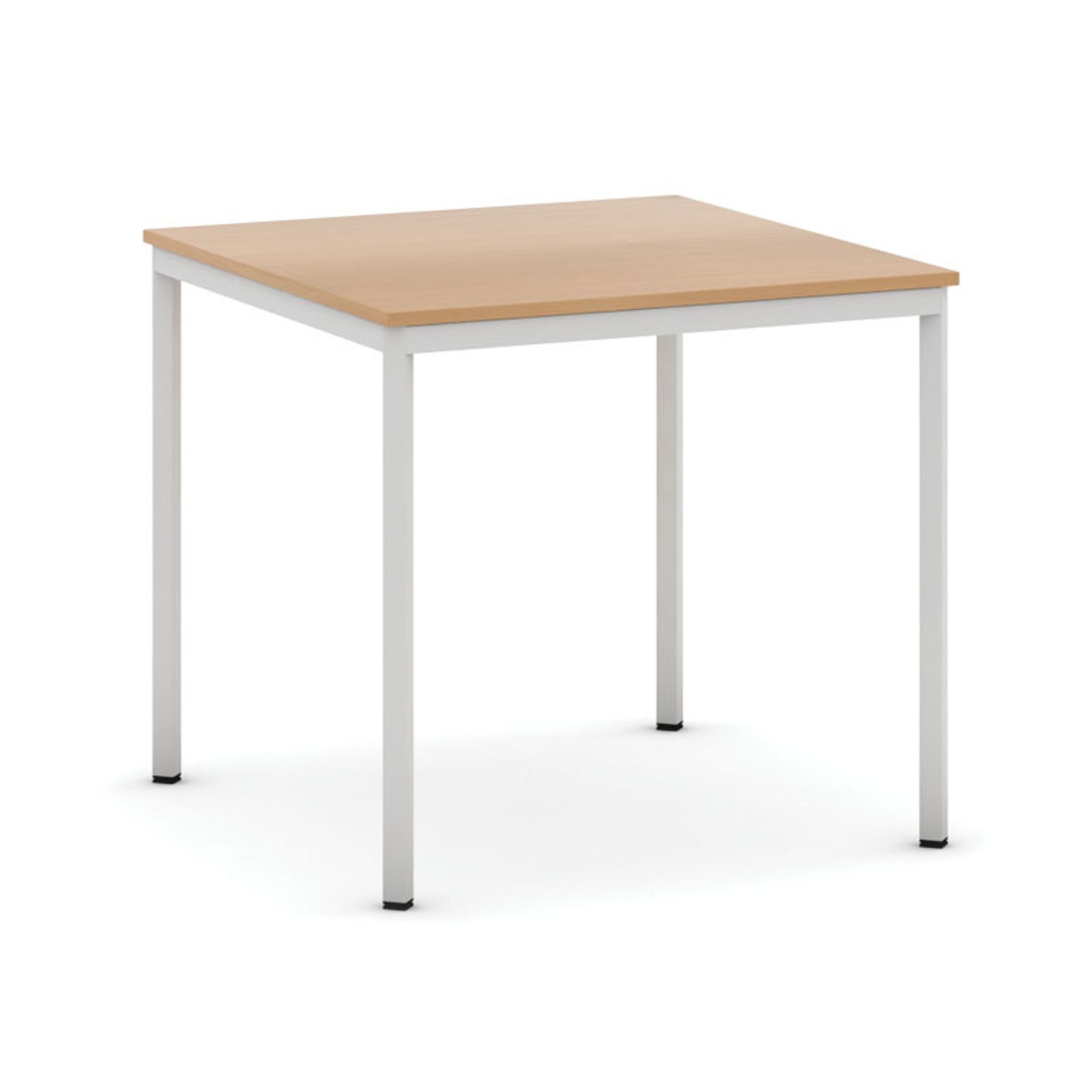 Stół do jadalni i stołówki, 800 x 800 mm, szara konstrukcja, buk