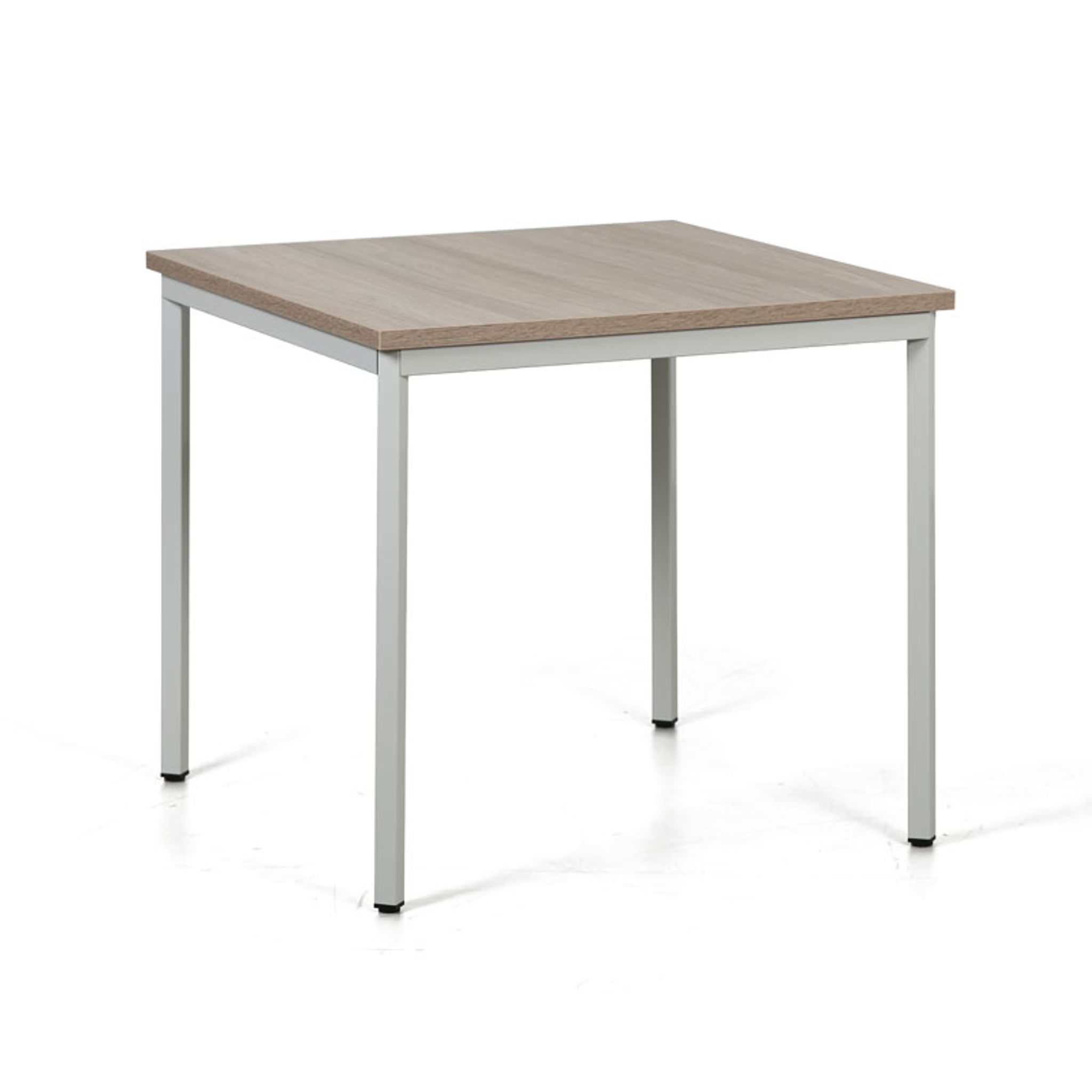 Stół do jadalni TRIVIA, 800 x 800 mm, szara konstrukcja, dąb naturalny