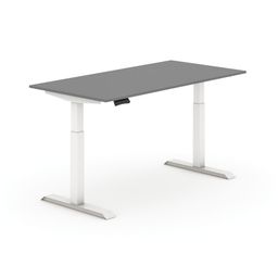 Stół elektryczny regulowany, grafit 1600 x 800 mm, podstawa biała, 2 silniki