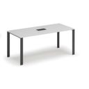 Stôl INFINITY 1800 x 900 x 750, biela + stolná zásuvka TYP V, čierna