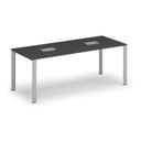 Stôl INFINITY 2000 x 900 x 750, grafit + 2x stolná zásuvka TYP III, strieborná