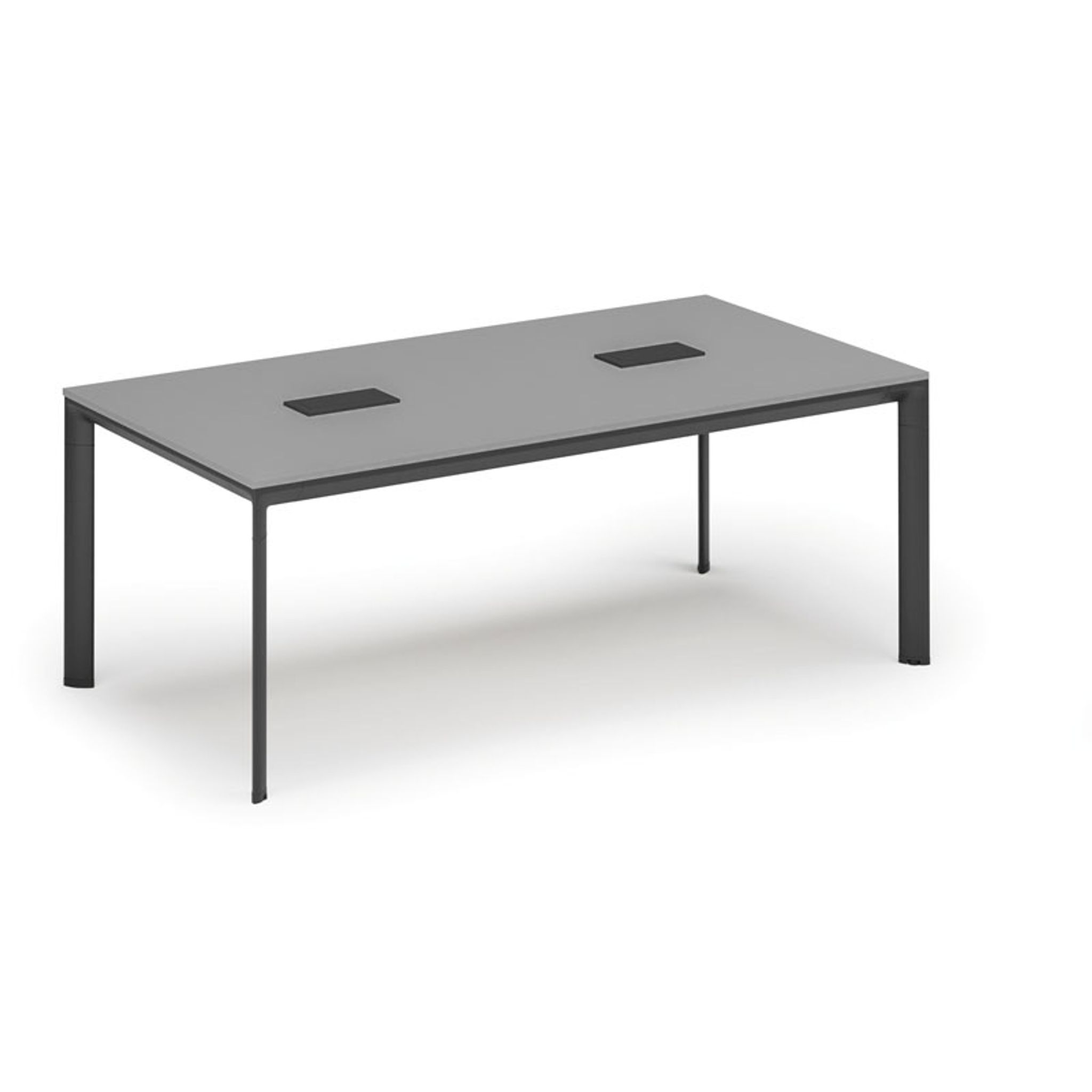Stôl INVITATION 2000 x 1000 x 740, sivá + 2x stolná zásuvka TYP IV, čierna