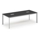 Stôl INVITATION 2400 x 1200 x 740, grafit + 2x stolná zásuvka TYP III, strieborná