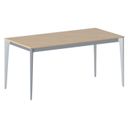 Stół konferencyjny do biura PRIMO ACTION, 160x80 cm, szaro-srebrna podstawa, buk