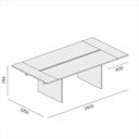 Stół konferencyjny SOLID + 2x rozszerzenie blatu, 2400 x 1250 x 743 mm, naturalny dąb