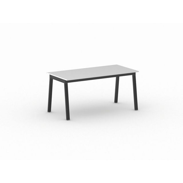 Stół PRIMO BASIC z czarnym stelażem, 1600 x 800 x 750 mm, biały