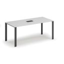 Stôl PRIMO INFINITY 1800 x 900 x 750, biela + stolná zásuvka TYP IV, čierna