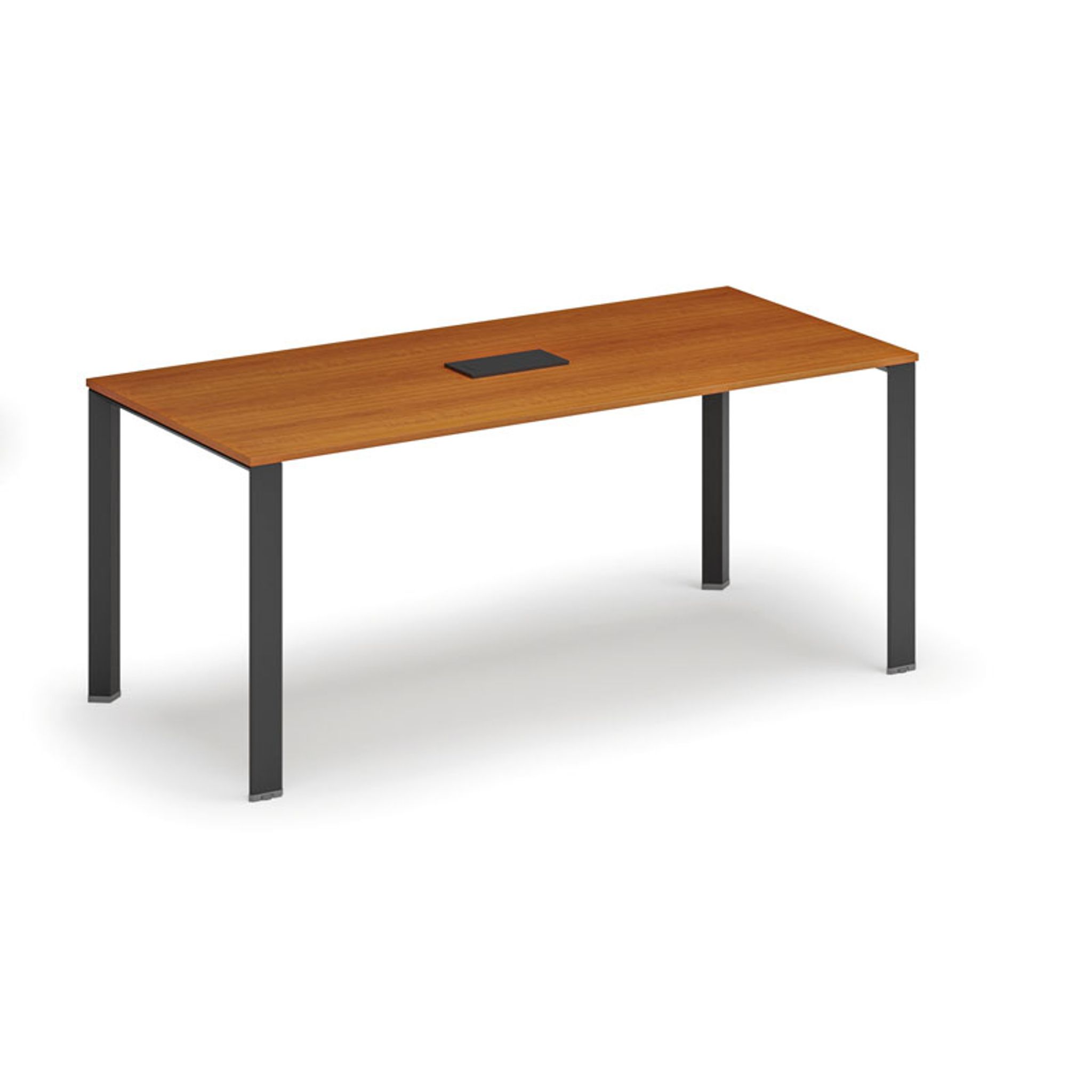Stôl PRIMO INFINITY 1800 x 900 x 750, čerešňa + stolová zásuvka TYP IV, čierna