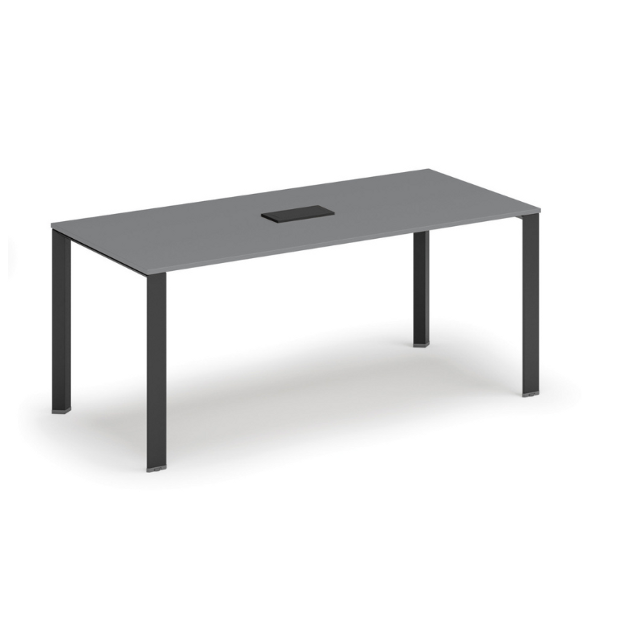 Stôl PRIMO INFINITY 1800 x 900 x 750, grafit + stolná zásuvka TYP IV, čierna
