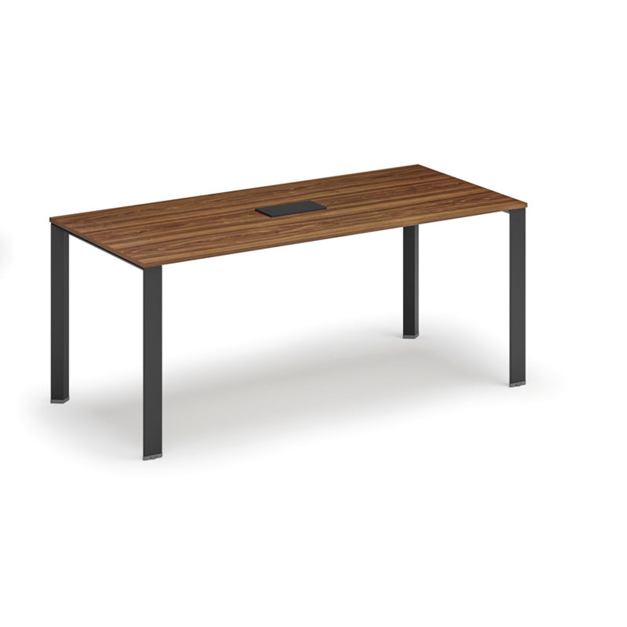 Stôl PRIMO INFINITY 1800 x 900 x 750, orech + stolná zásuvka TYP IV, čierna