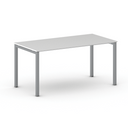 Stôl PRIMO SQUARE so sivostriebornou podnožou 1600 x 800 x 750 mm, biela