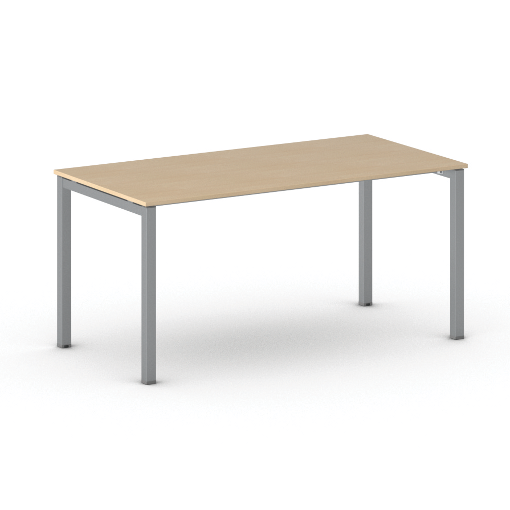 Stôl PRIMO SQUARE so sivostriebornou podnožou, 1600 x 800 x 750 mm
