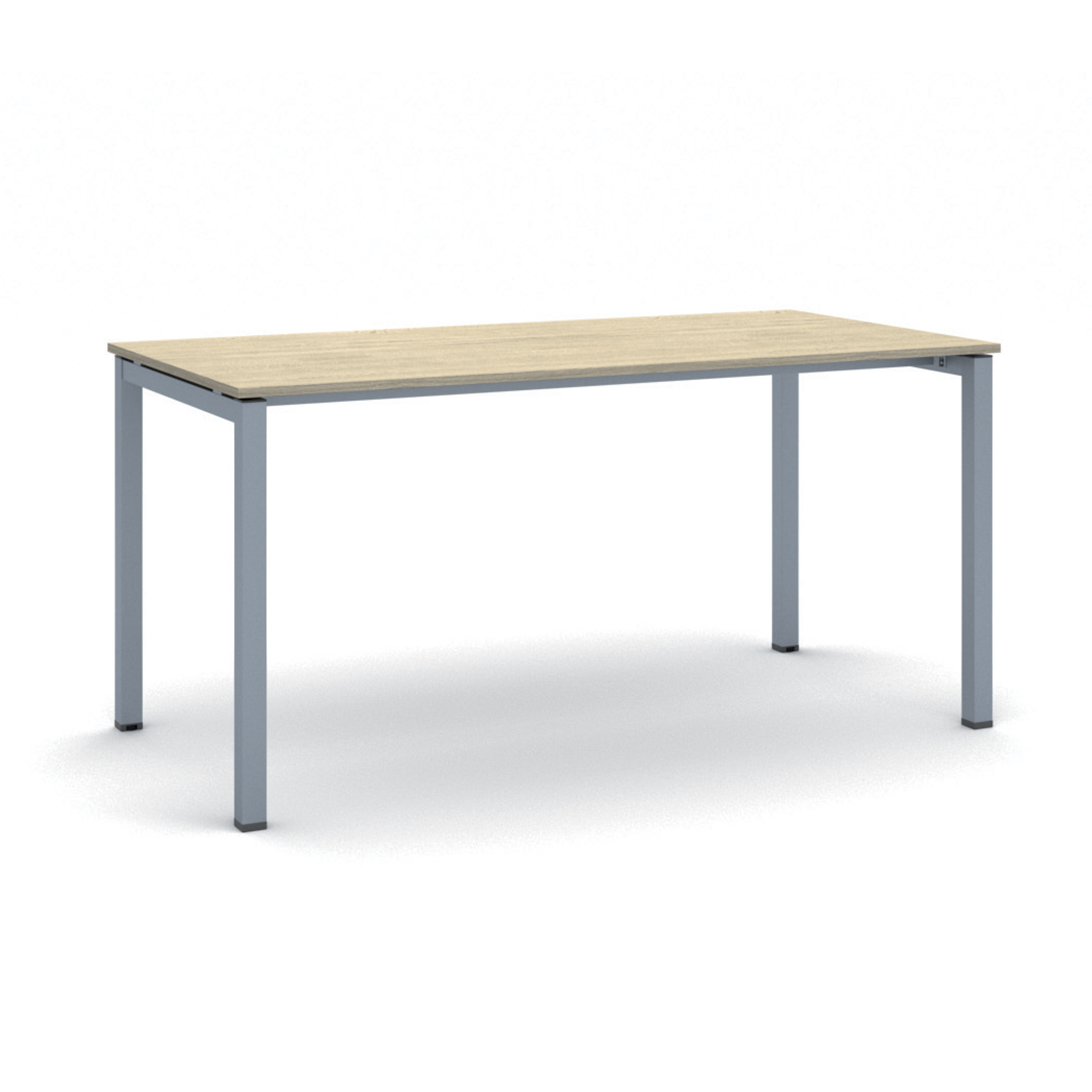 Stôl PRIMO SQUARE so sivostriebornou podnožou 1600 x 800 x 750 mm, dub prírodný