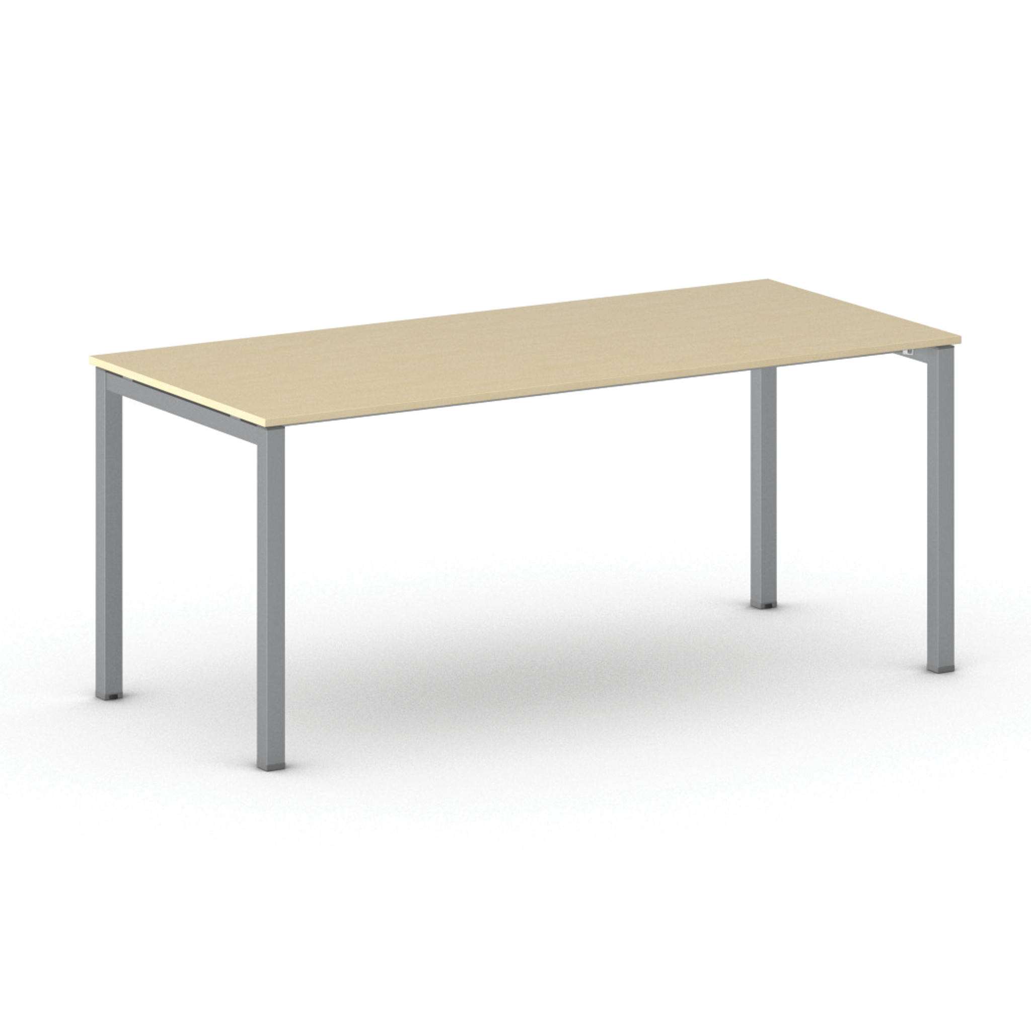 Stôl PRIMO SQUARE so sivostriebornou podnožou 1800 x 800 x 750 mm, breza