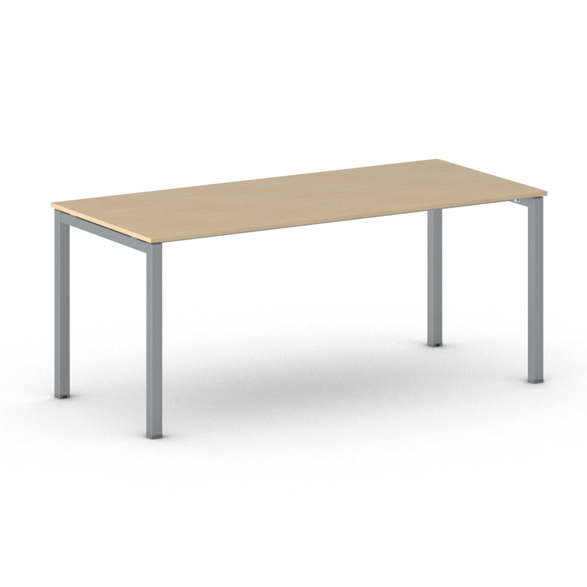 Stôl PRIMO SQUARE so sivostriebornou podnožou 1800 x 800 x 750 mm, buk