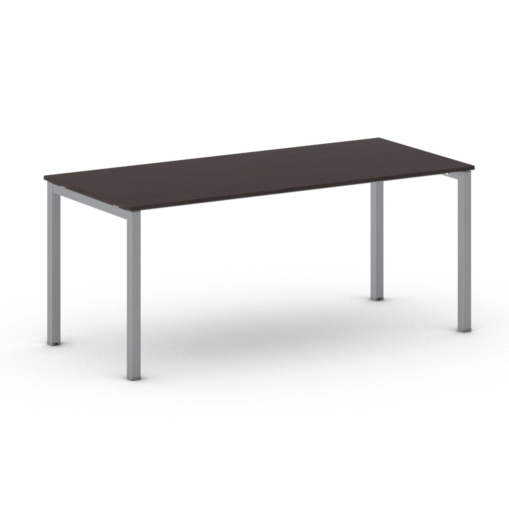 Stôl PRIMO SQUARE so sivostriebornou podnožou 1800 x 800 x 750 mm, wenge