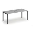 Stôl SQUARE 1800 x 800 x 750, sivá + stolná zásuvka TYP IV, čierna