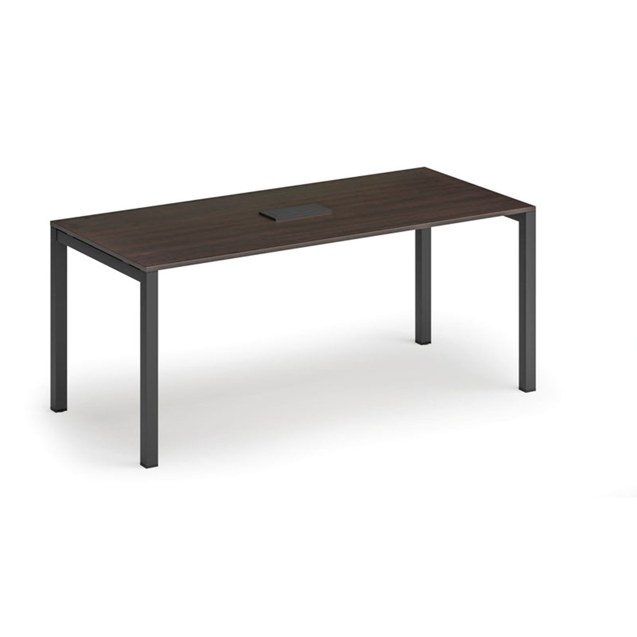 Stôl SQUARE 1800 x 800 x 750, wenge + stolná zásuvka TYP IV, čierna