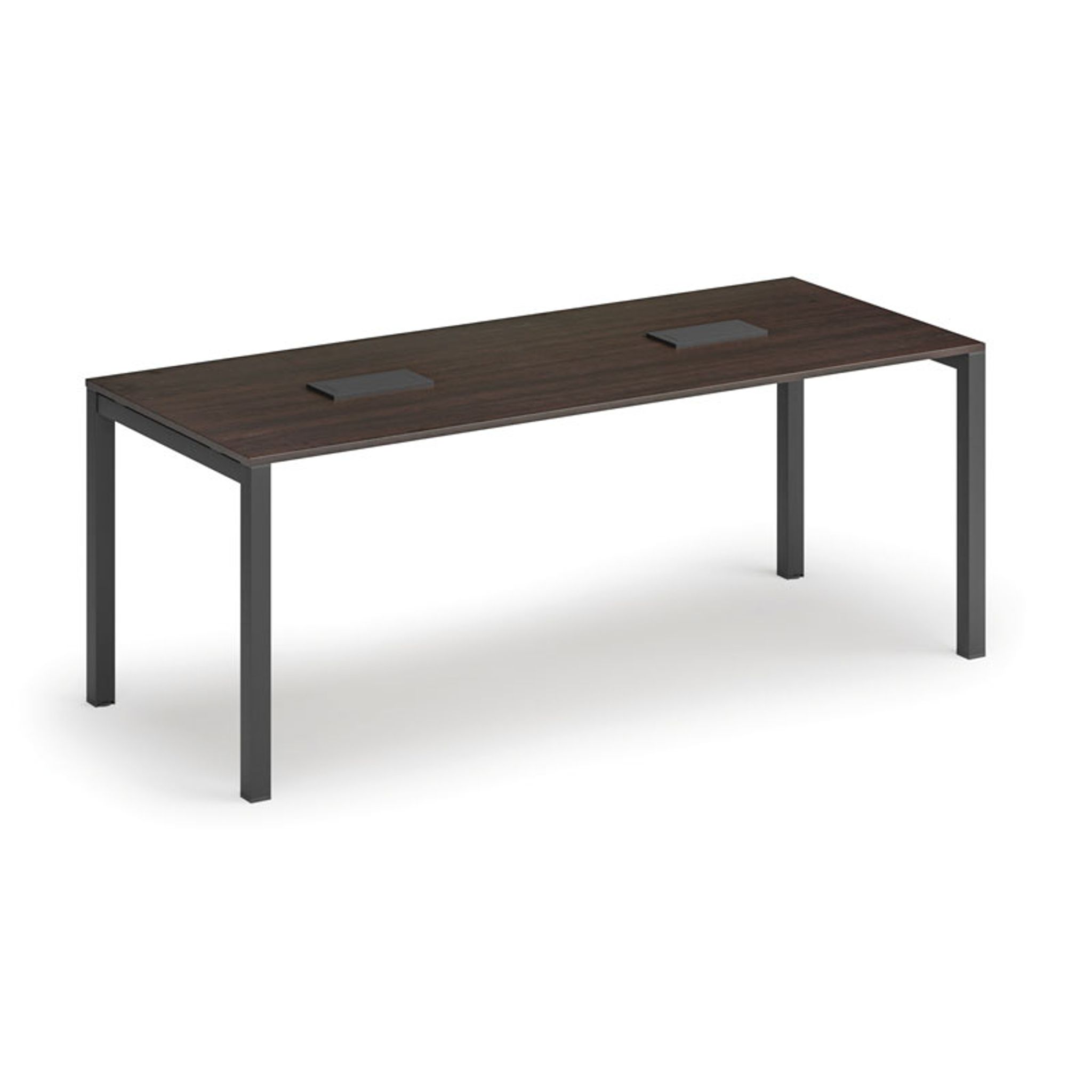 Stôl SQUARE 2000 x 800 x 750, wenge + 2x stolná zásuvka TYP III, čierna