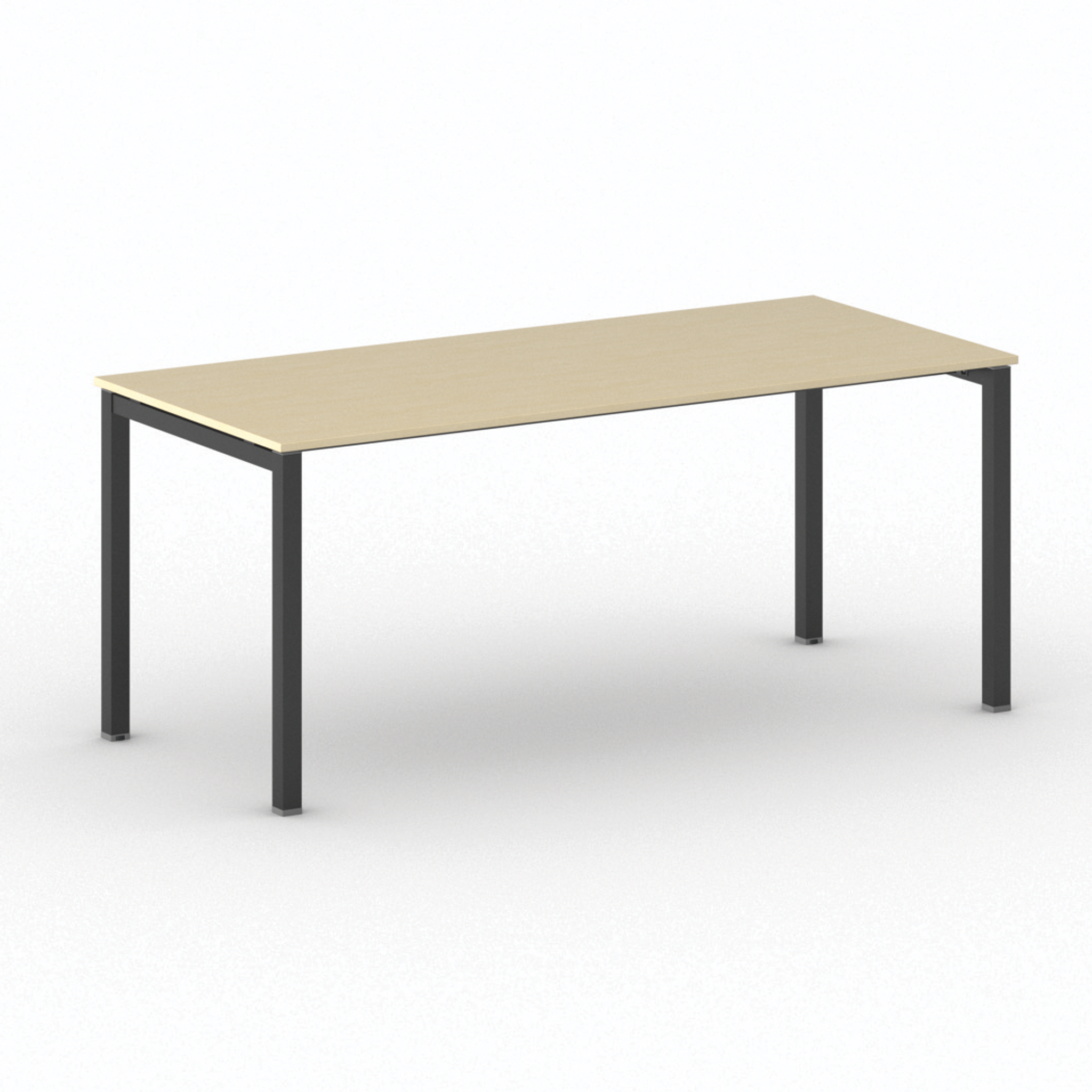 Stôl Square s čiernou podnožou 1800 x 800 x 750 mm, breza