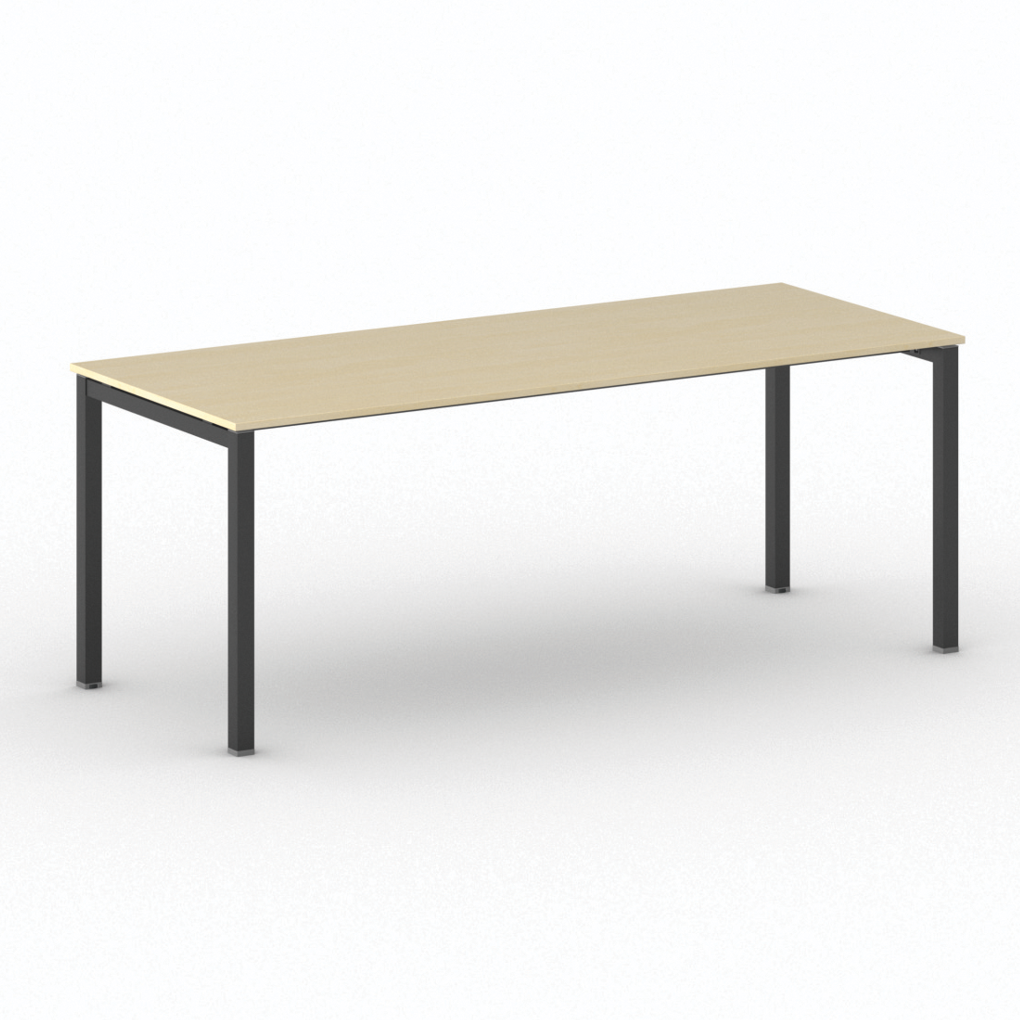 Stôl Square s čiernou podnožou 2000 x 800 x 750 mm, breza