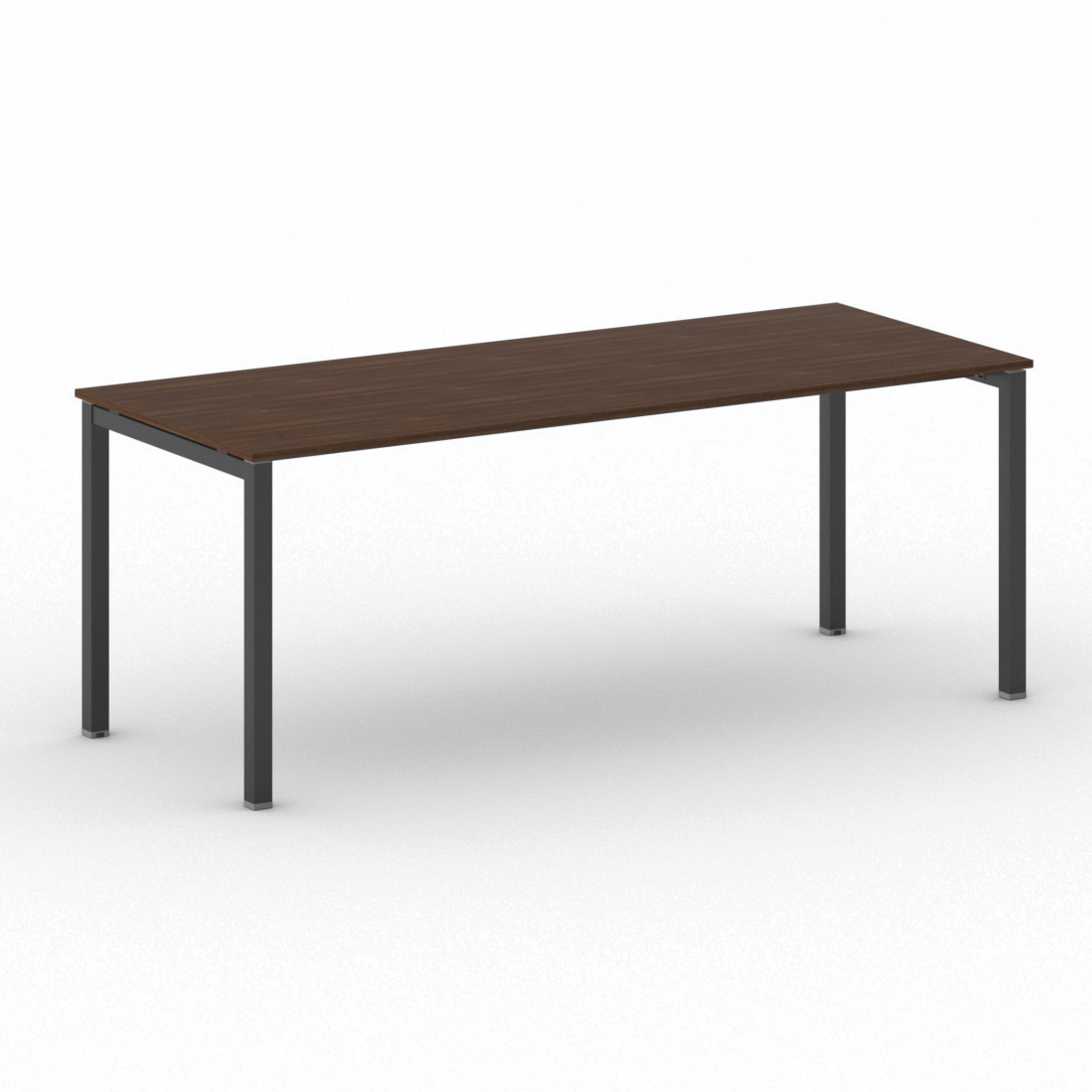 Stôl Square s čiernou podnožou 2000 x 800 x 750 mm, orech