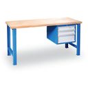 Stół warsztatowy GÜDE Variant z wiszącą szafką na narzędzia, 3 szuflady, 1200 x 685 x 850 mm, niebieski