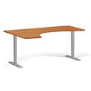 Stół z regulacją wysokości, 2 silniki, 745 - 1215 mm, ergonomiczny L/P, blat 1800 x 1200 mm, podstawa szara, czereśnia