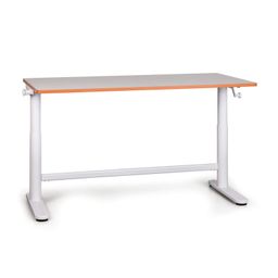 Stolik dziecięcy z regulacją wysokości 1200 x 600 mm, ręczny, 490 - 700 mm, biały