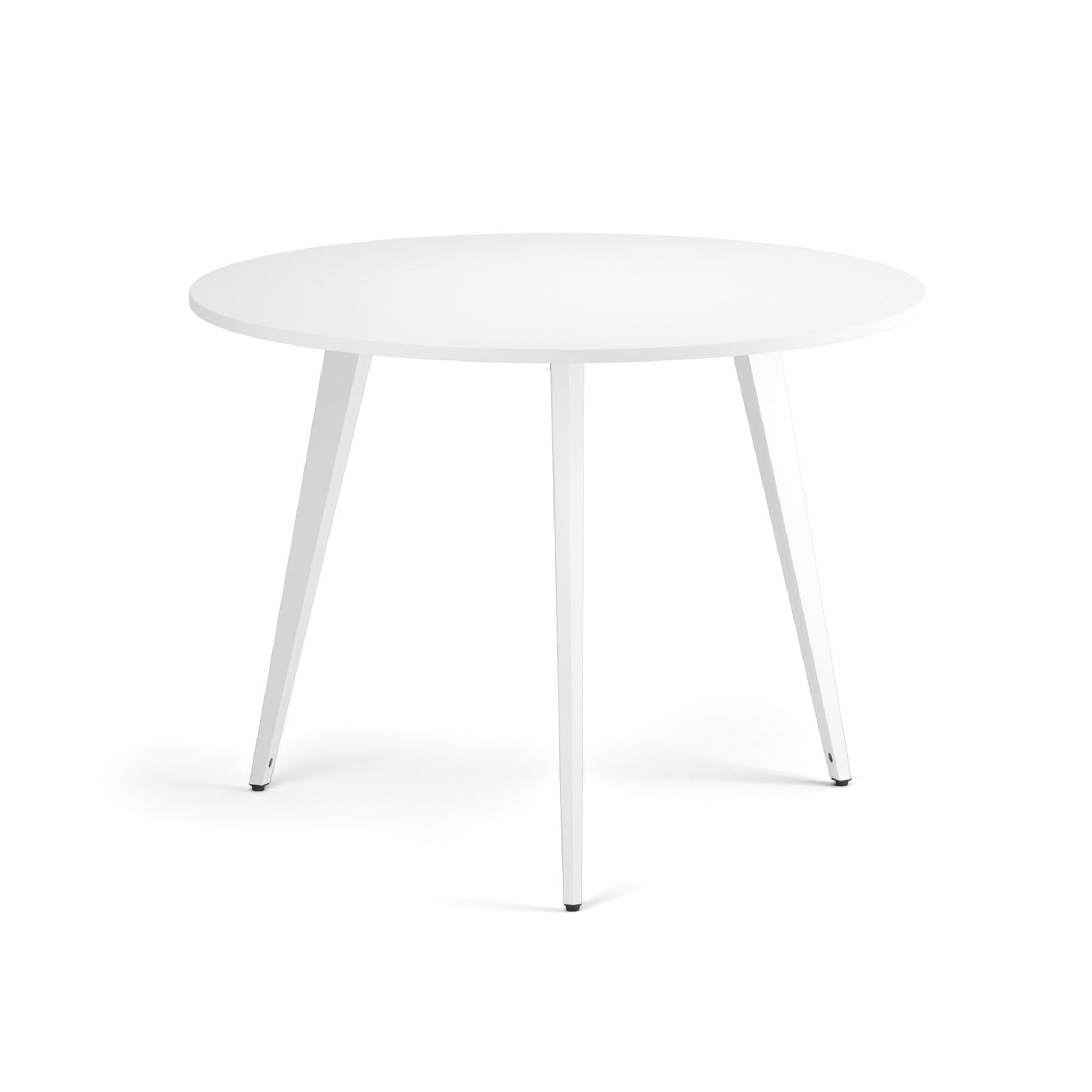 Stolik kawowy PRIMO VIBE, średnica 100 cm, biała podstawa, biały