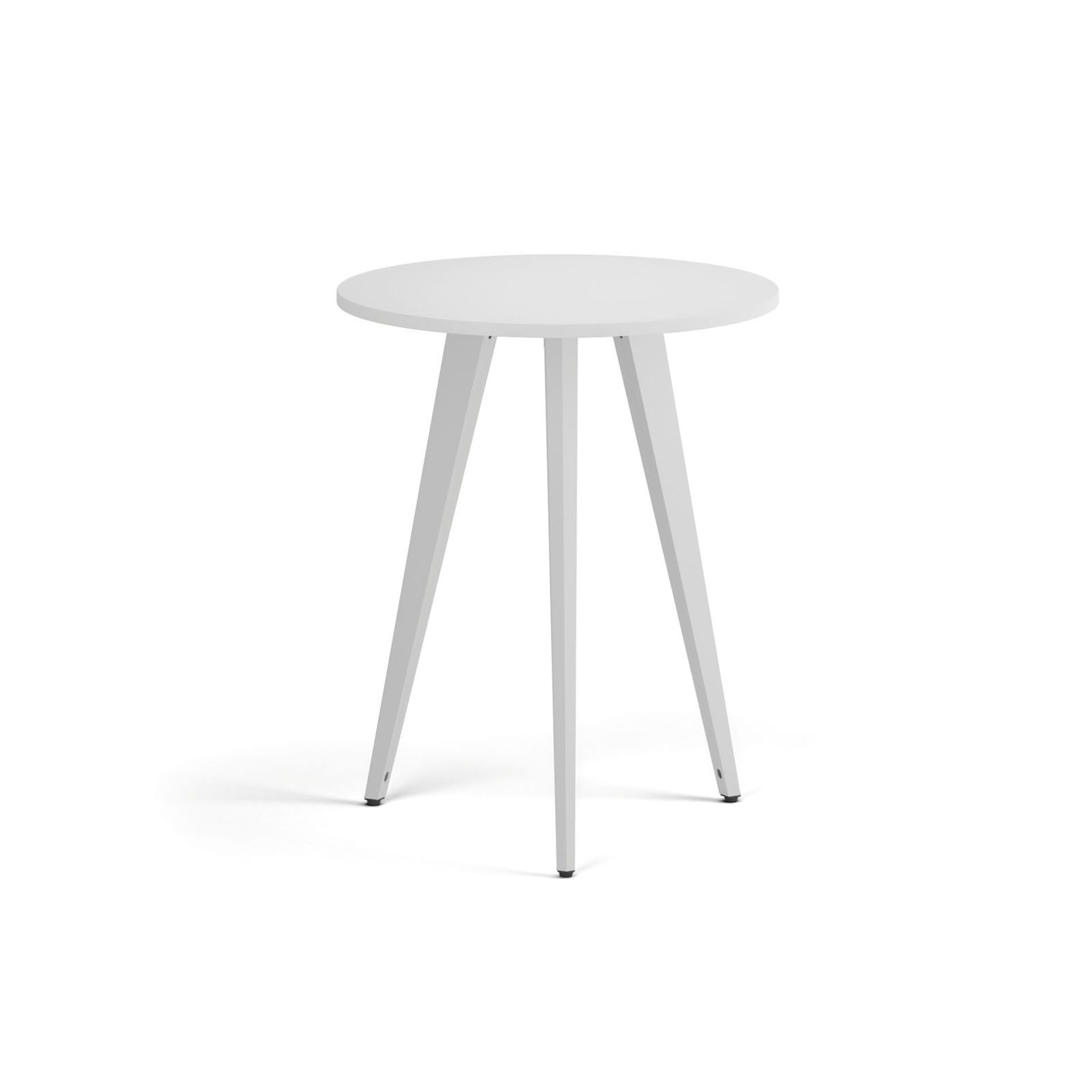 Stolik kawowy PRIMO VIBE, średnica 60 cm, biała podstawa, biały