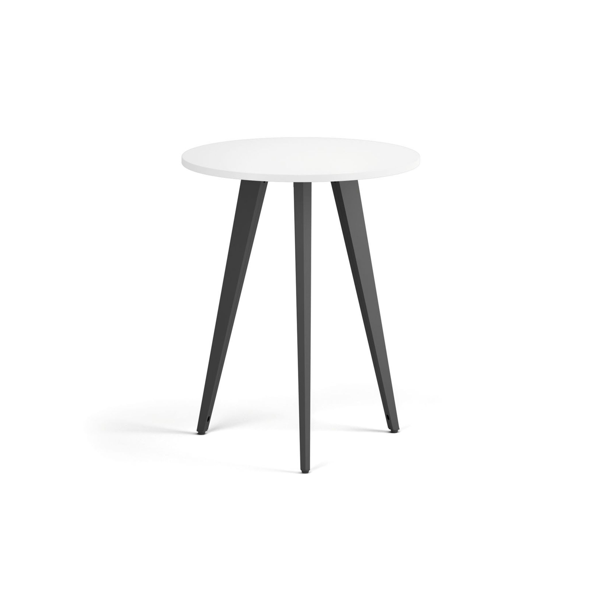 Stolik kawowy PRIMO VIBE, średnica 60 cm, czarna podstawa, biały