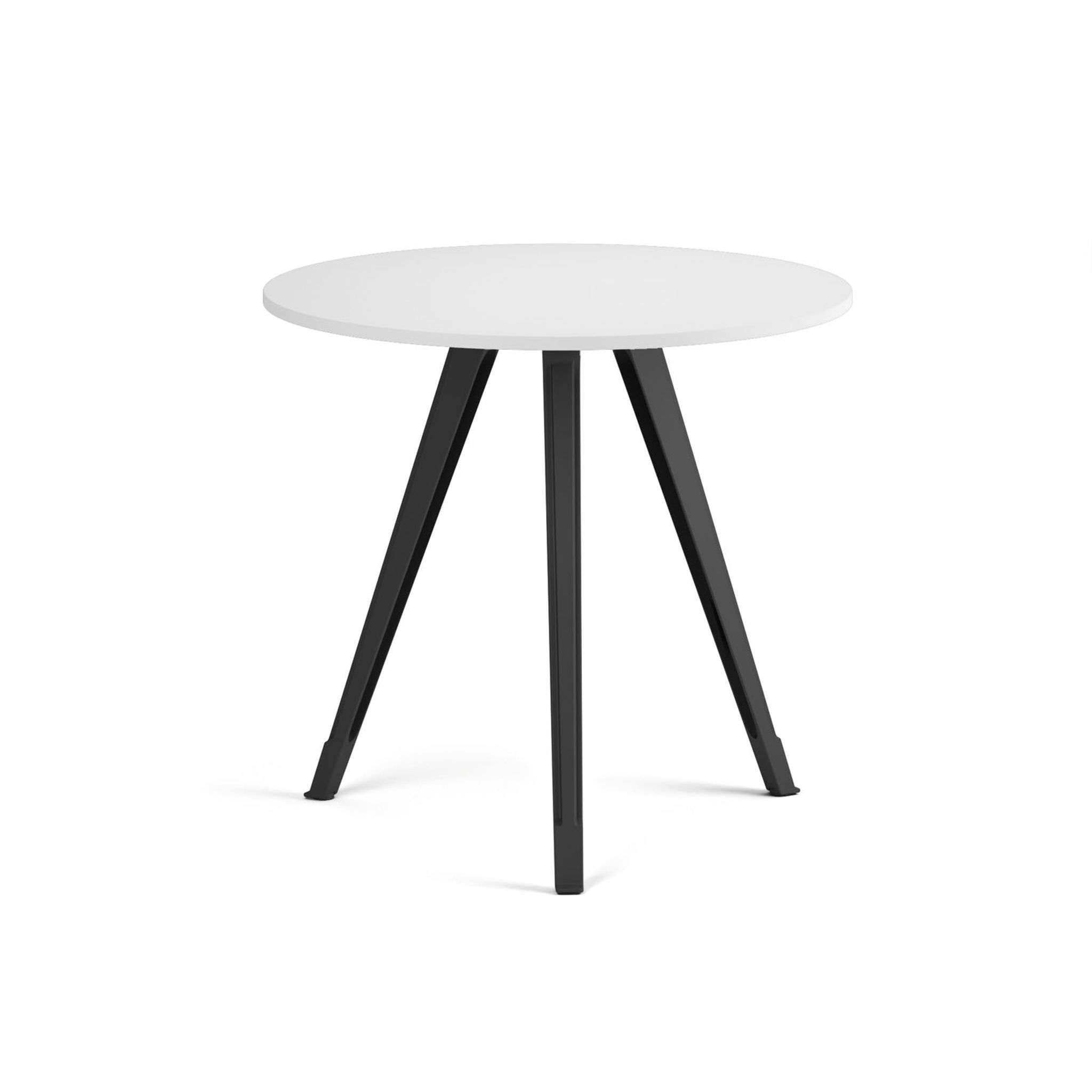 Stolik kawowy PRIMO ZEN, średnica 80 cm, czarna podstawa, biały