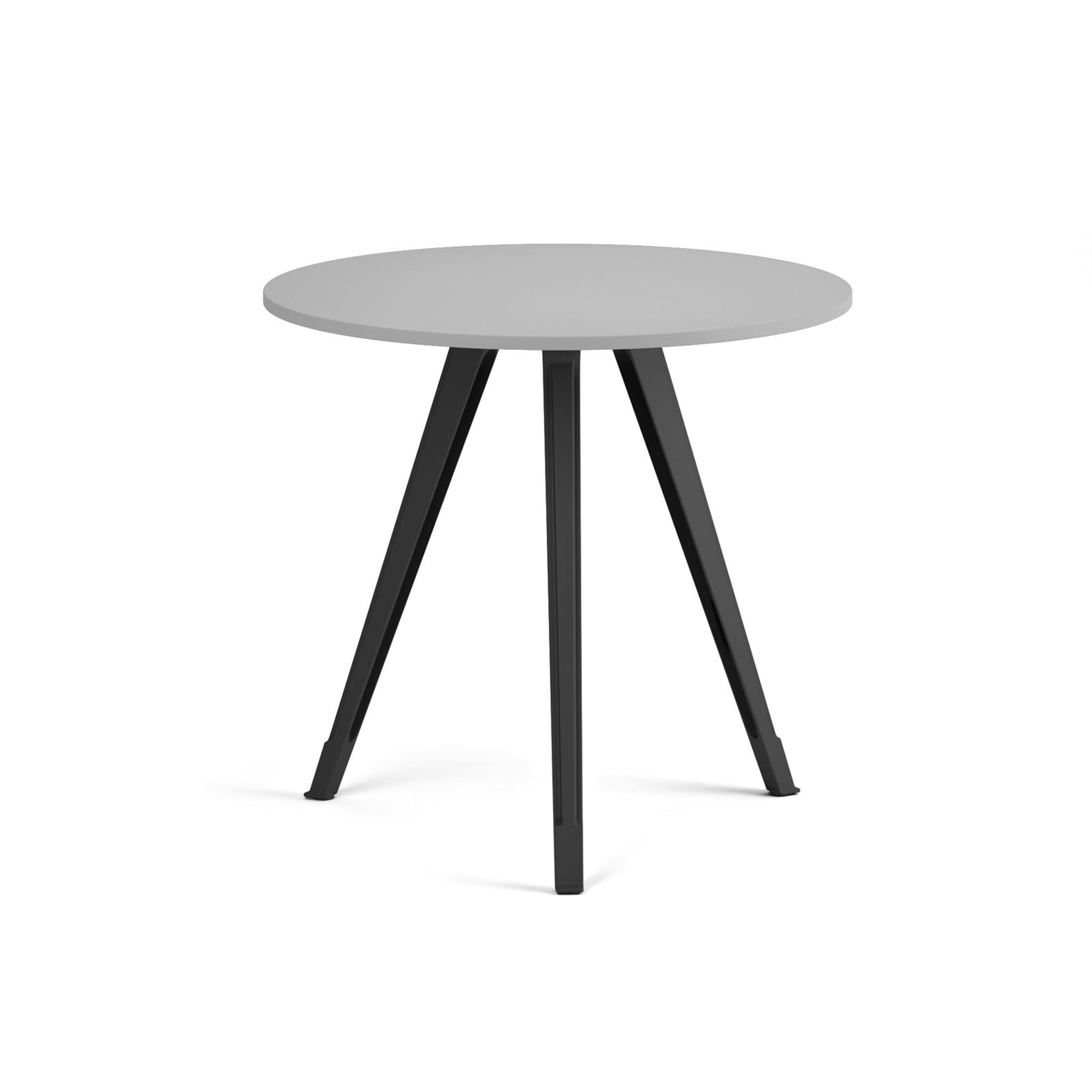 Stolik kawowy PRIMO ZEN, średnica 80 cm, czarna podstawa, szary