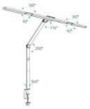 Stolná LED lampa CLARIO, svorka, diaľkové ovládanie