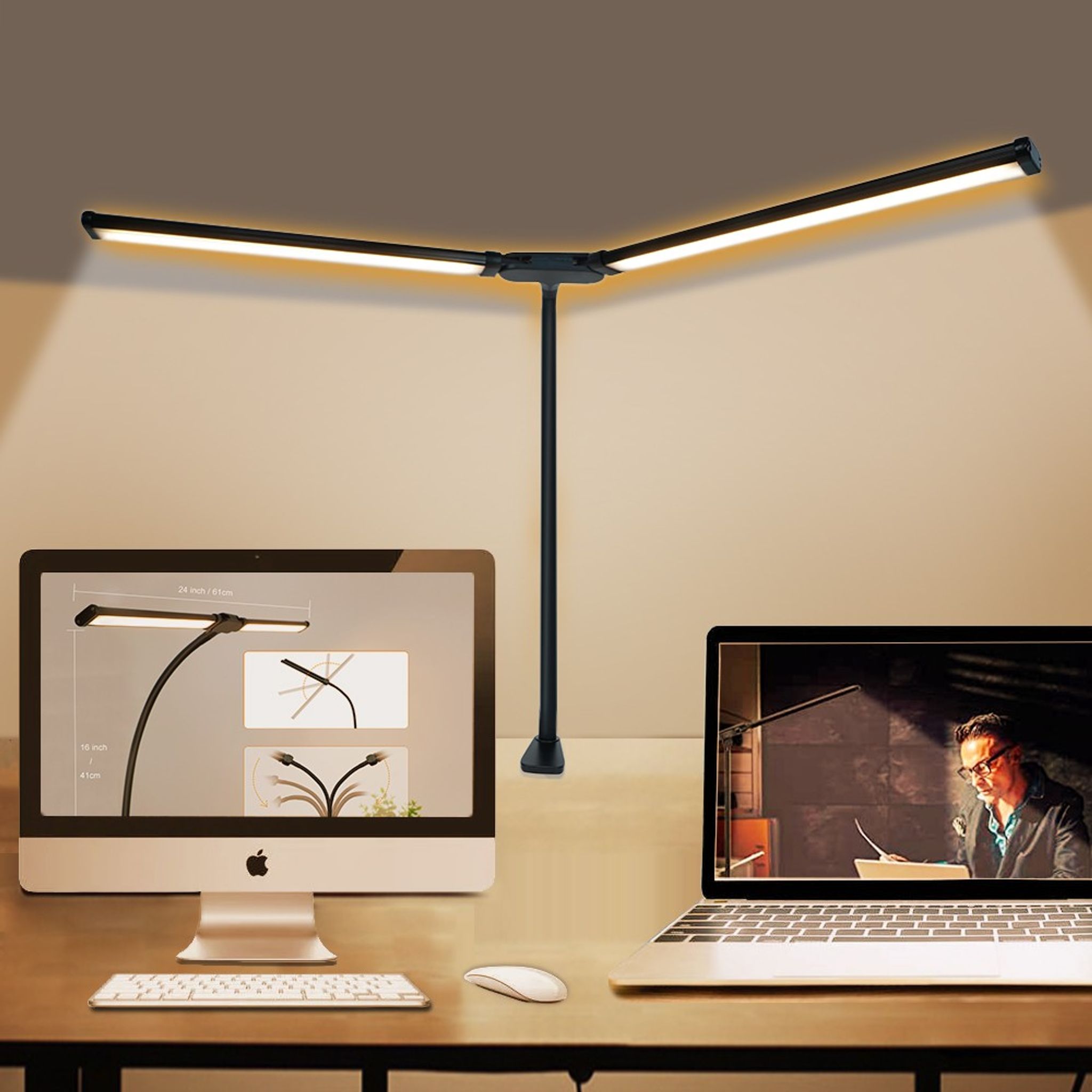 Stolní LED lampa BRILIA, svěrka